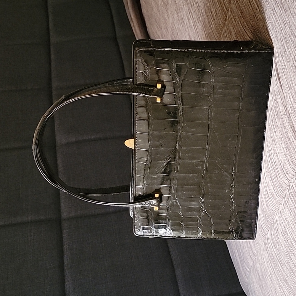 Bellestone black alligator handbag